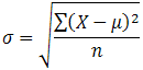 mathematical equation for standard deviation