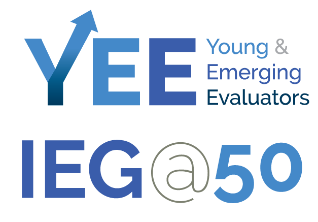 Logo 'Young and Emerging Evaluators, Independent Evaluation Group at 50'
