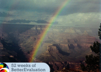 Rainbow over a valley