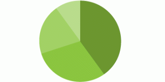 Graphic of a pie chart with 4 segments