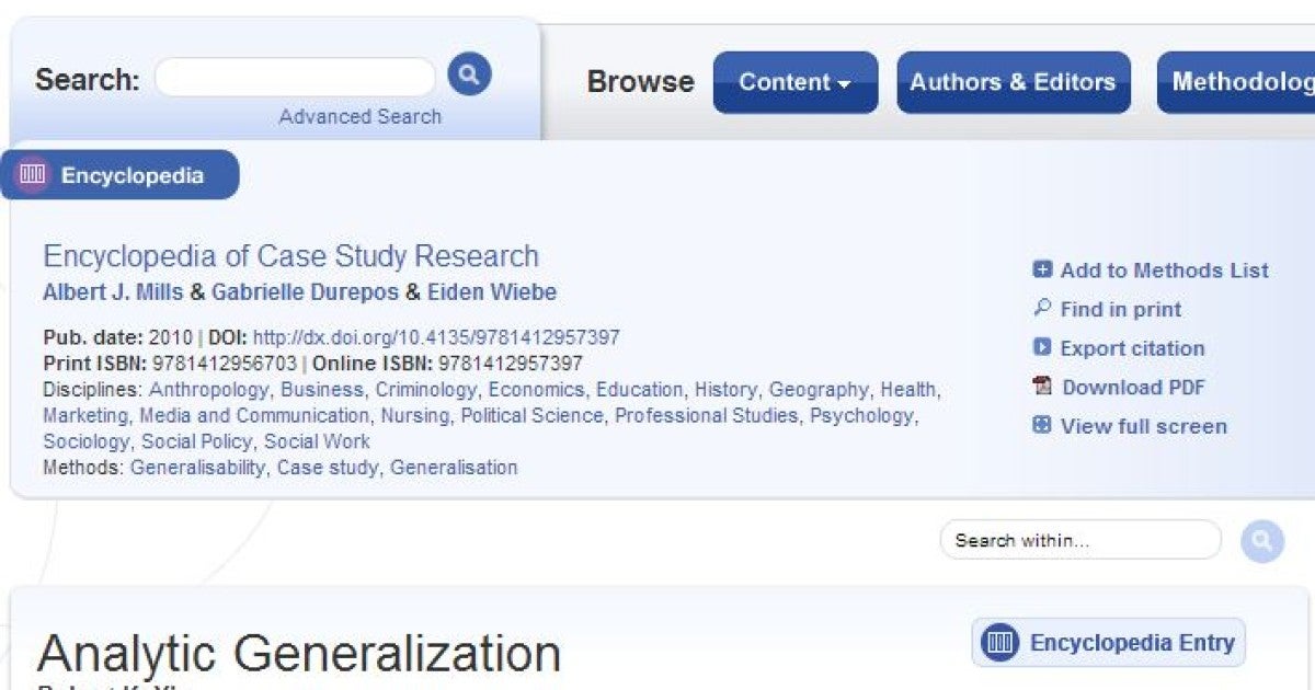 analytical generalization in case study research